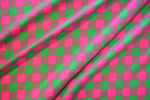 Bouretteseide Pink-Grün-Karo