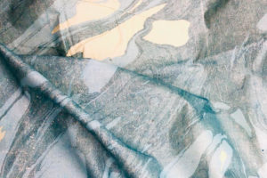 Baumwolle Chintz – Suminagashi Blau-grün