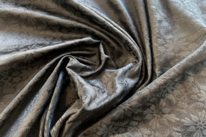 Dupionseide Jacquard Flora Schwarz