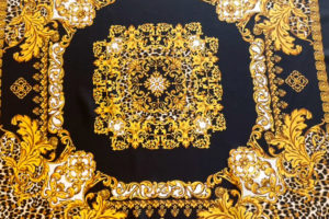 Seidentwill Versace-Stil Schwarz-Gold
