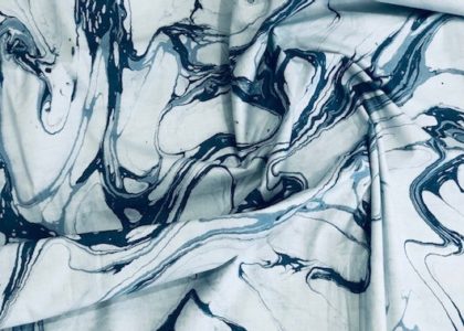 Baumwolle Chintz – Suminagashi blau