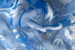 Organza Paisley Himmelblau