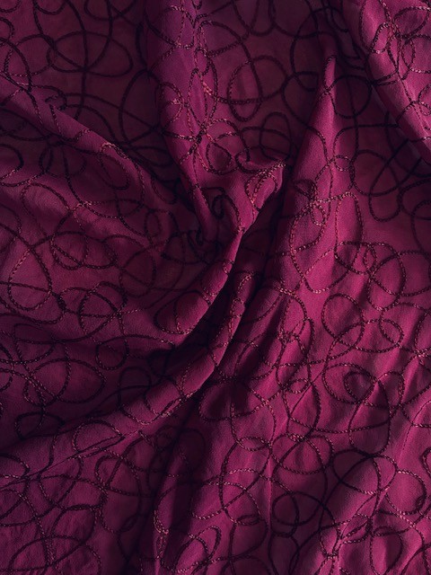 crêpe georgette skrippel bordeaux