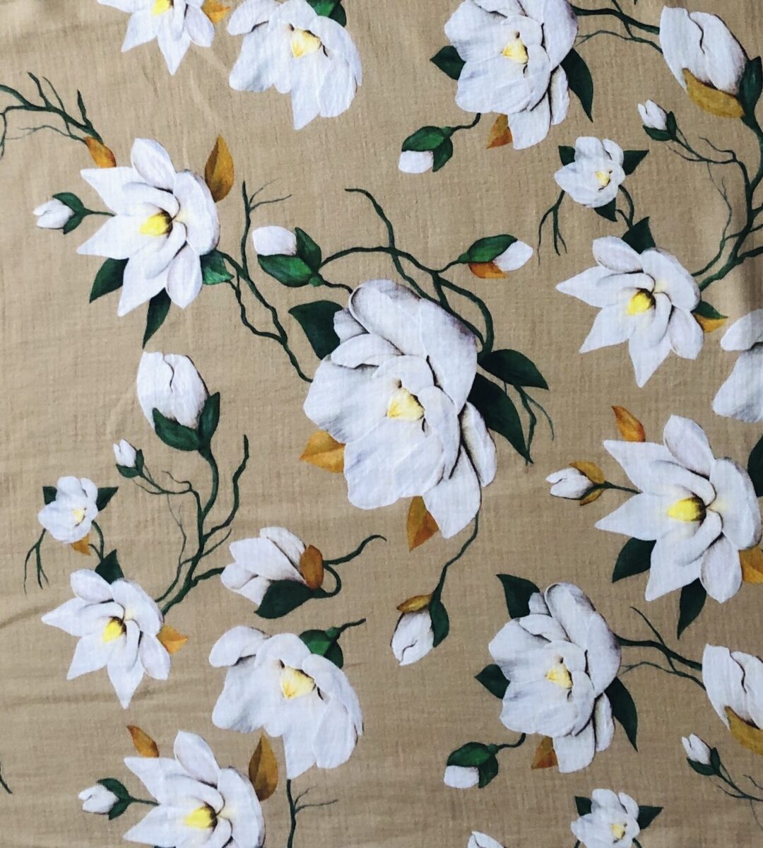 baumwollcrêpe seerosen