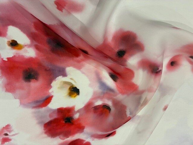 seiden organza zarte mohnblüte