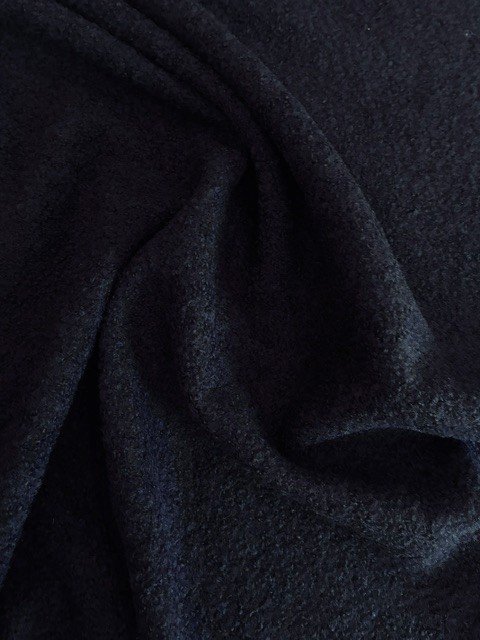 bouclé navy woll baumwoll gemisch
