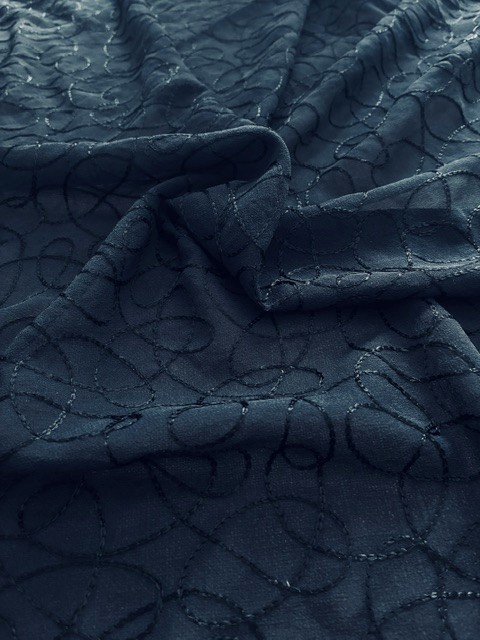 crêpe georgette skrippel marineblau